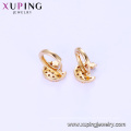 93317 Wholesale wedding women jewelry elegant stylish moon and star shape gold hoop earrings with tiny ziroon